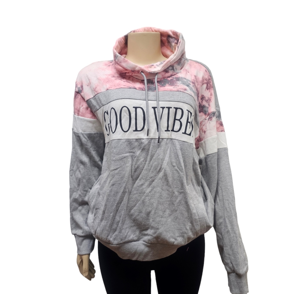 Instpirted Hearts "Good Vibes"  Womens Sweatshirt Top L